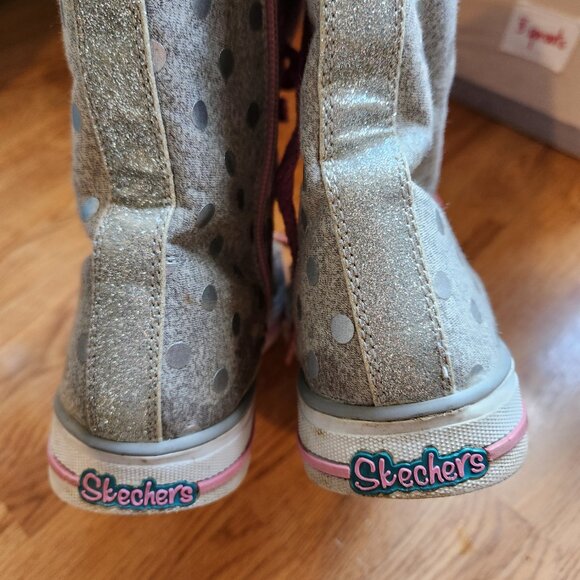 Skechers 'Twinkle Toes' Tall Hi-top Kids Sneakers - Picture 4 of 7